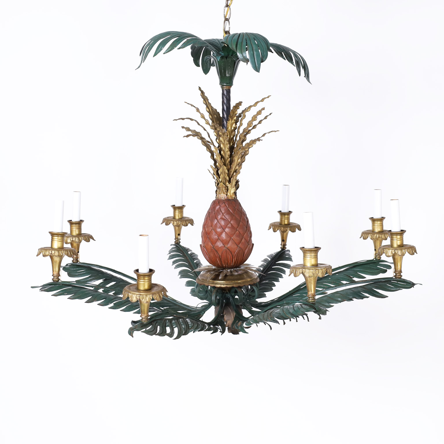 Vintage Toleware Pineapple Chandelier - Italy/France
