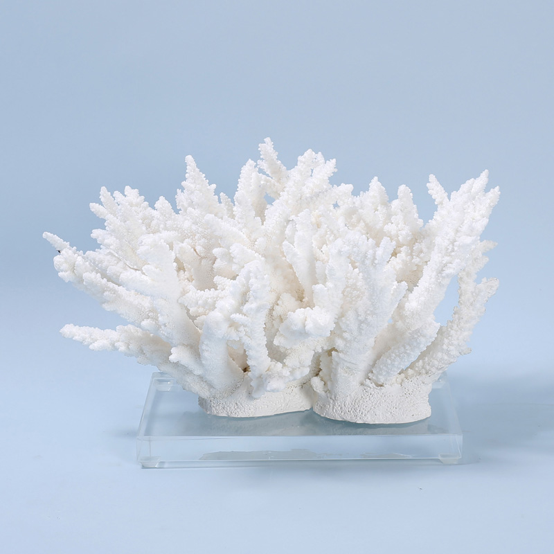 5 White Coral Chunk Centerpiece With Glitter