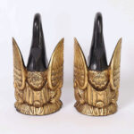 Antique Chinese Carved Wood and Parcel Gilt Swans