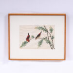 Two Antique Chinese Gouache Paintings of Birds on Pith Paper