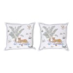 Tropical Crewelwork Cheetah Pillows