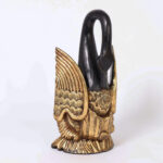 Antique Chinese Carved Wood and Parcel Gilt Swans