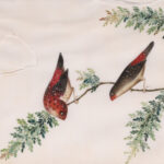 Two Antique Chinese Gouache Paintings of Birds on Pith Paper