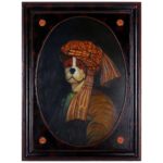 Oil Painting of Dog with Turban