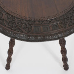 Round Rosewood Carved Anglo-Indian Table