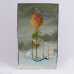 Vintage Painting of a Hot Air Balloon Towing a Boat by Ardivino