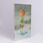 Vintage Painting of a Hot Air Balloon Towing a Boat by Ardivino