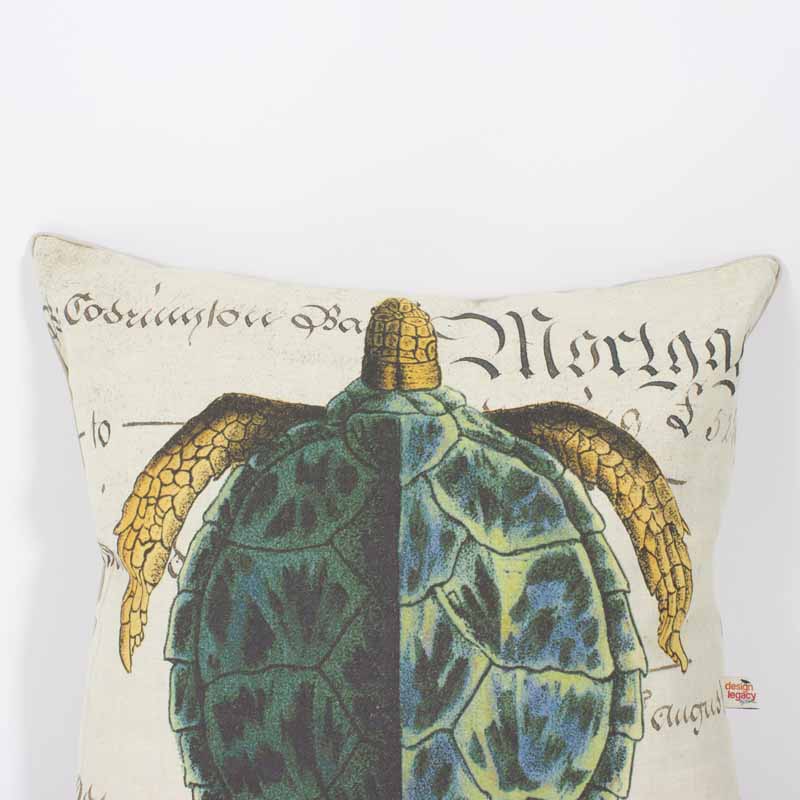 Linen Sea Turtle Pillow