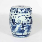 Pair of Chinese Export Blue and White Garden Seats