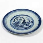 3 19th C Chinese Export Blue and White Canton Plates, Priced Individually.