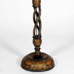 Chinese Export Barley Twist Lacquer Decorated Floor Lamp
