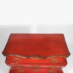 18th C Dutch Bombe Chest in an Old Red Surface