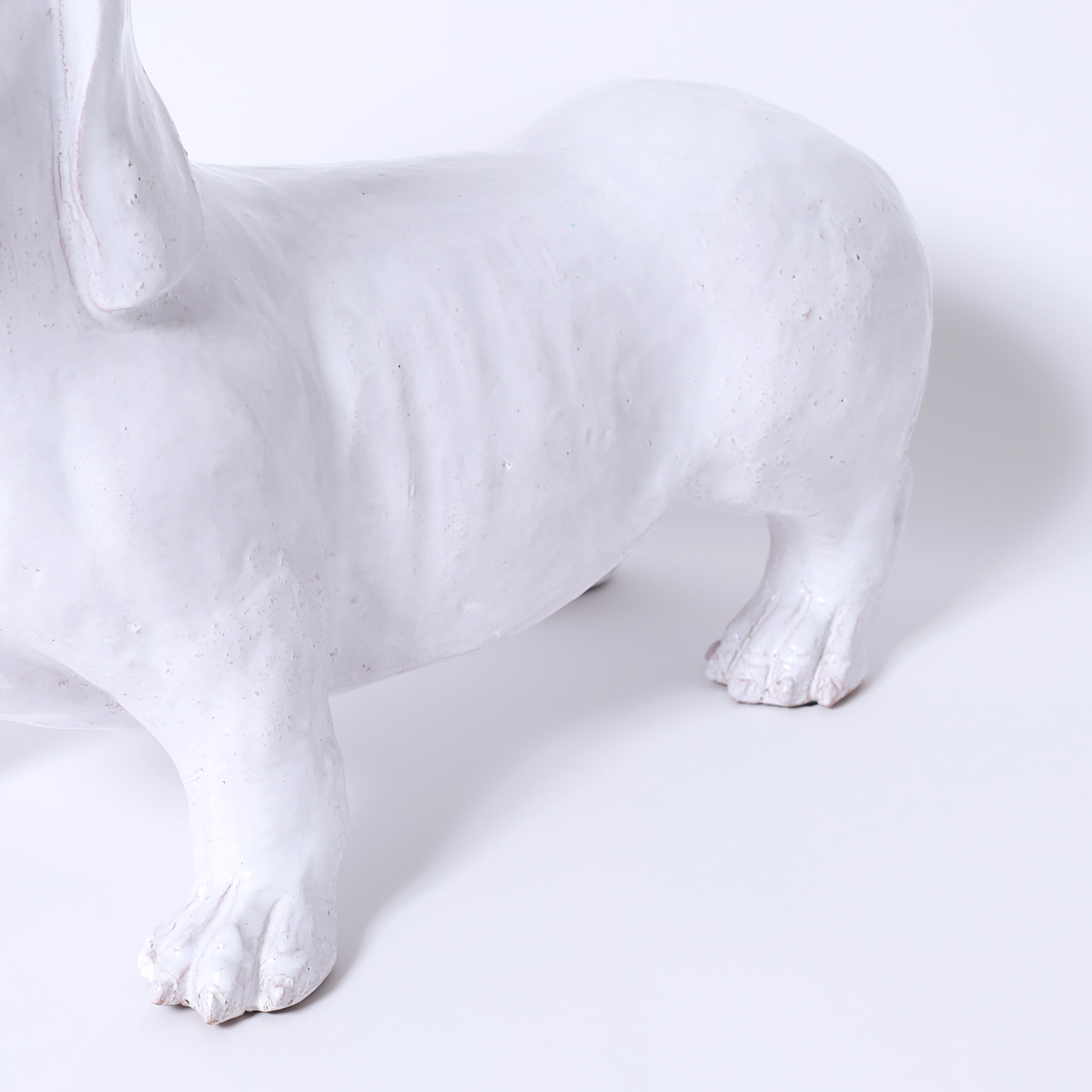 Mid-Century Glazed Terra Cotta Dachshund or Dog