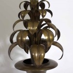Pair of Italian Brass Tropical Leaf Lamps