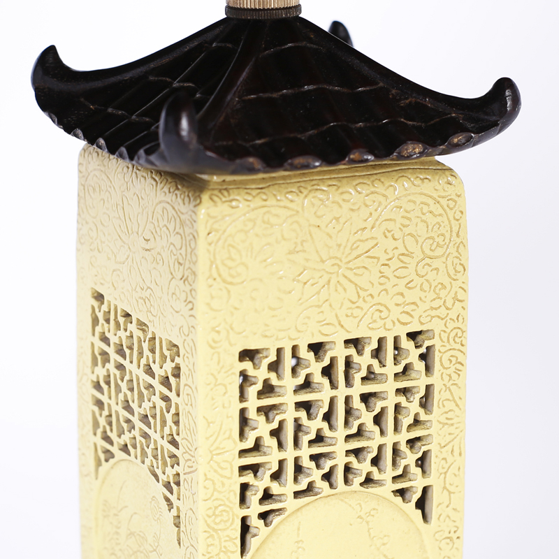 Pair of Chinese Porcelain Pagoda Table Lamps