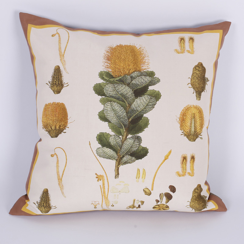 Yellow Botanical Design Pillow