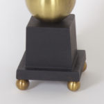 Pair of Stacked Ball Asian Modern Table Lamps in Spun Brass