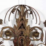 A Pair of Neo Classical Style Painted Tole, Wood and Mirror Wall Sconces