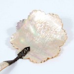 Pair of Sterling Silver Carved Abalone Serving Pieces