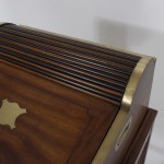 19th C. English Campaign Style Roll Top Desk on Custom Stand