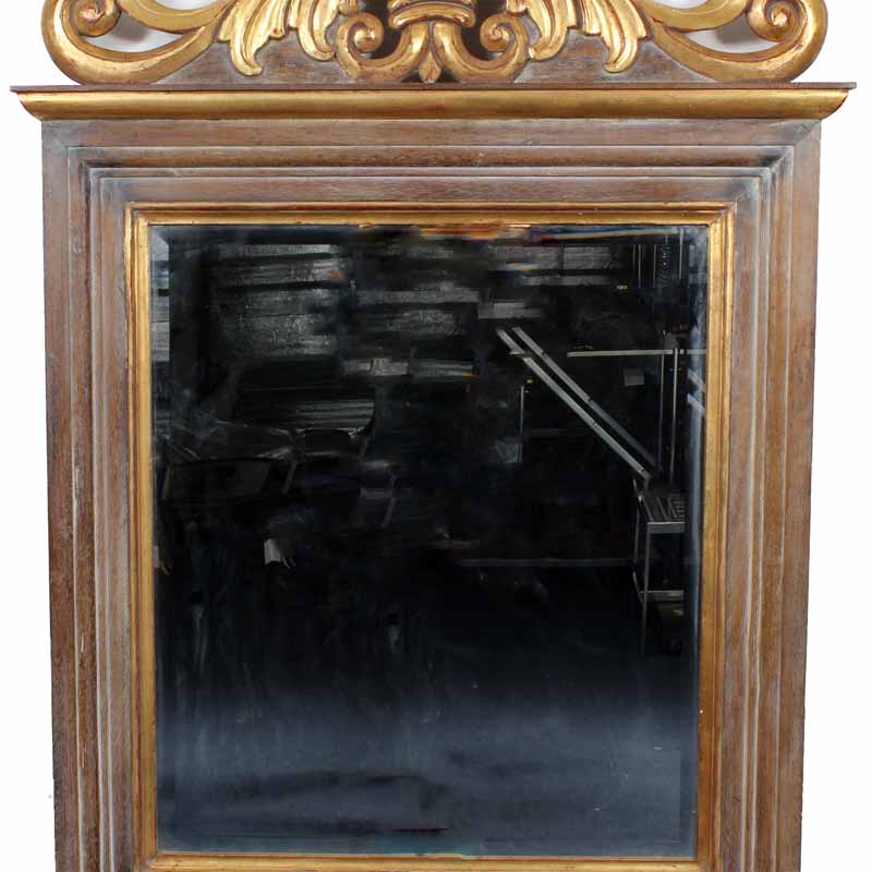 20th C Carved Mirror with Gilt Accents