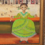 Mexican Folk Art Oil Painting on Canvas of a Girl by Agapito Labios