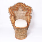 Vintage Anglo Indian Peacock or Cobra Recamier Lounge Chair