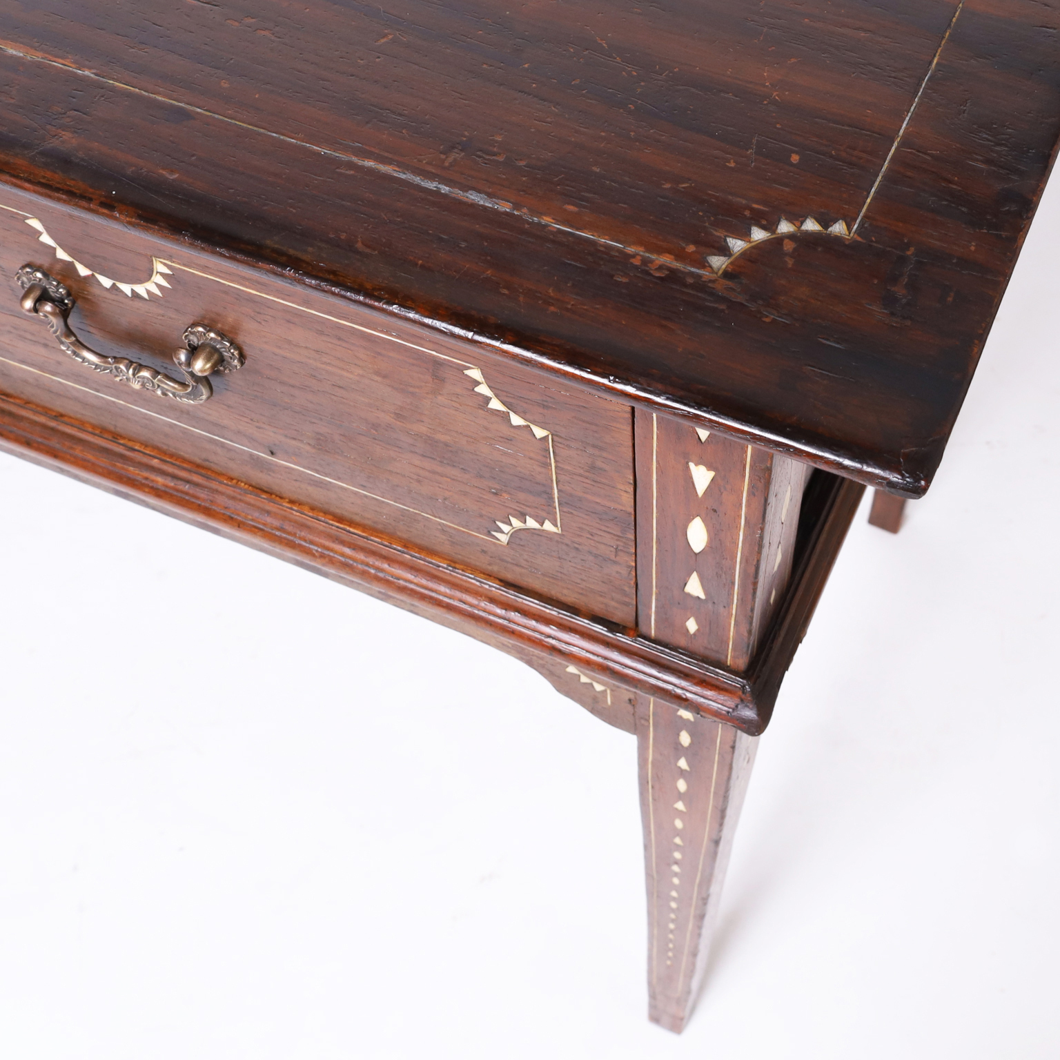 Antique Anglo Indian Inlaid Rosewood Server