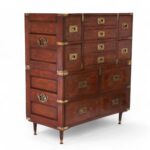 Antique Anglo Indian Inlaid Campaign Chest of Drawers