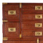 Antique Anglo Indian Inlaid Campaign Chest of Drawers