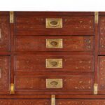 Antique Anglo Indian Inlaid Campaign Chest of Drawers