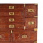 Antique Anglo Indian Inlaid Campaign Chest of Drawers