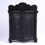 Antique Anglo Indian Carved and Ebonized Cabinet