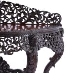 Carved Antique Anglo Indian Demilune Console Table