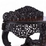 Carved Antique Anglo Indian Demilune Console Table