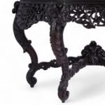 Carved Antique Anglo Indian Demilune Console Table