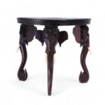 Anglo Indian Antique Carved Elephant Table or Stand