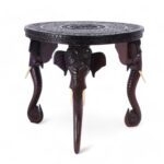 Anglo Indian Antique Carved Elephant Table or Stand