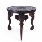 Anglo Indian Antique Carved Elephant Table or Stand