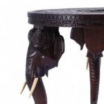 Anglo Indian Antique Carved Elephant Table or Stand