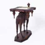 Antique Anglo Indian Mahogany Carved Wood Camel Stand or Table