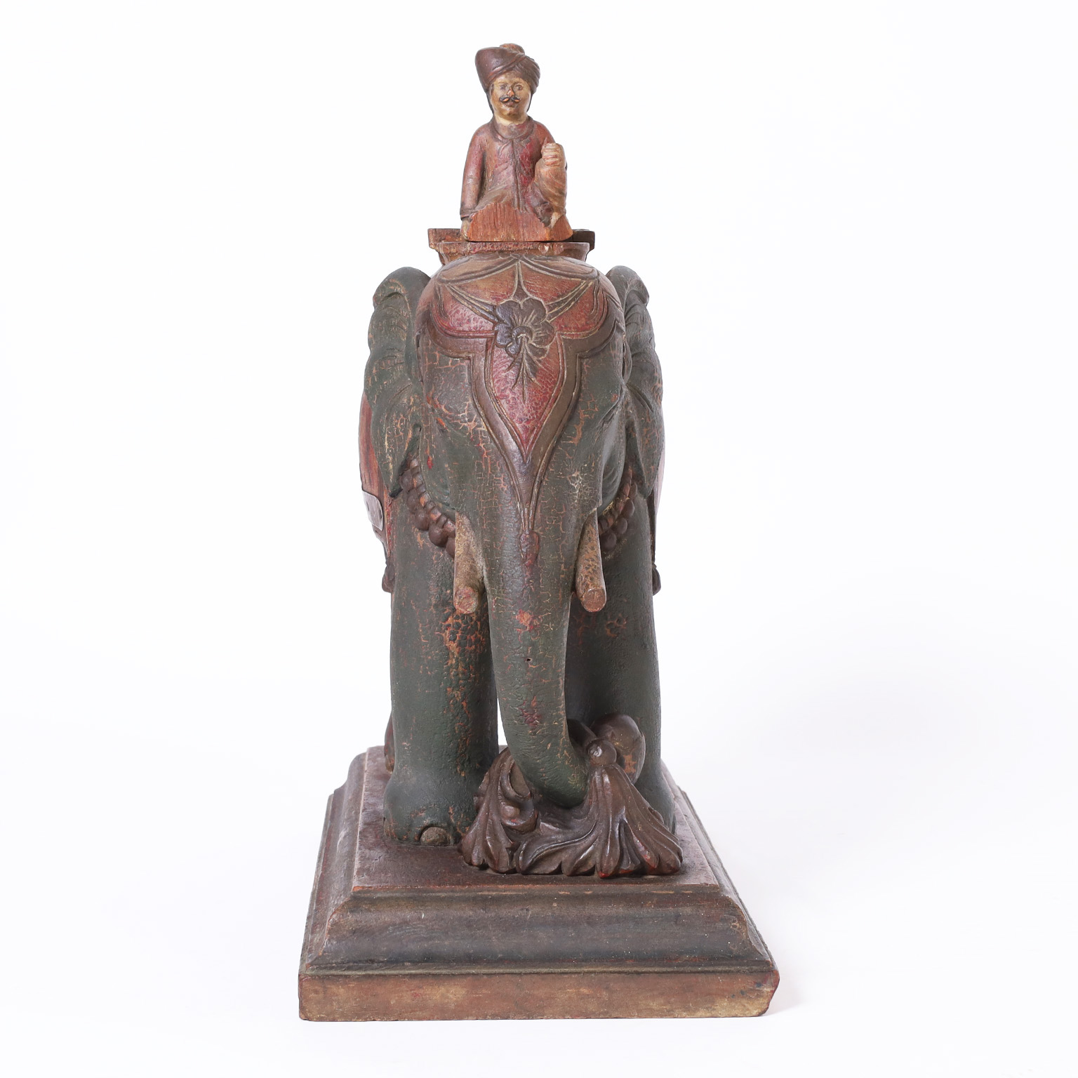 19th Century Anglo Indian Carved Wood Elephant