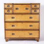 Antique British Colonial Campaign Chest with Pullout Desk