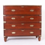 Antique British Colonial Campaign Secretary Chest of Drawers