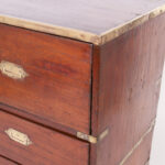 Antique British Colonial Campaign Secretary Chest of Drawers