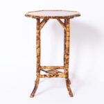 Antique English Burnt Bamboo and Lacquer Stand