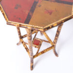 Antique English Burnt Bamboo and Lacquer Stand