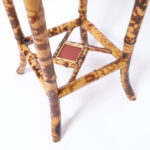 Antique English Burnt Bamboo and Lacquer Stand