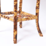 Antique English Burnt Bamboo and Lacquer Stand