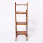 Antique English Three Tiered Burnt Bamboo Stand